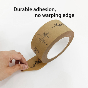Ruban auto-adhésif en papier kraft acrylique de 48mm de largeur avec logo personnalisé Ruban d'emballage kraft auto-adhésif simple face 50M - Product Image 3