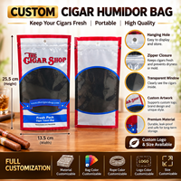 Sacs à cigares personnalisés avec impression, sacs à cigares à fermeture éclair, pochettes d'emballage pour cigares, sacs de voyage pour cigares avec humidificateur