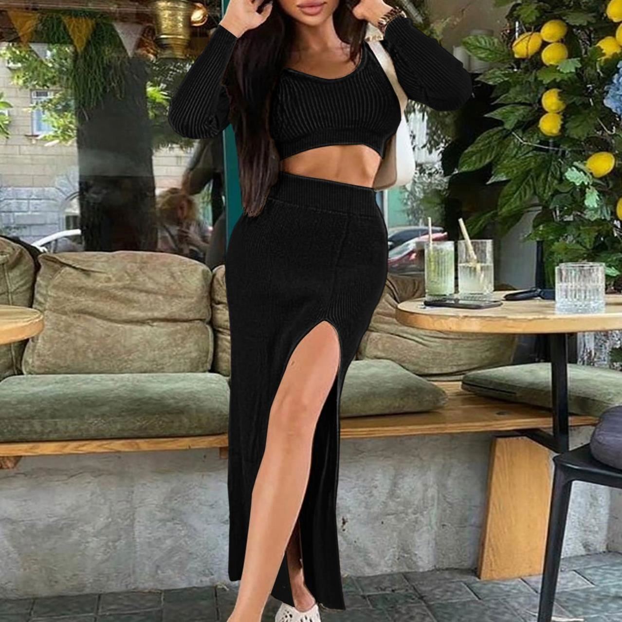 2026 OEM/ODM Hot Sale Summer Dresses Women Clothing Rib Crop Tops Midi Skirt Slim Fit Two Piece Set| Alibaba.com 2026 OEM/ODM Hot Sale Summer Dresses Women Clothing Rib Crop Tops Midi Skirt Slim Fit Two Piece Set| Alibaba.com