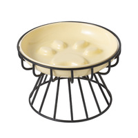 Gamelle en céramique pour chat, plat à lécher, plat d'alimentation lente, plat anti-étouffement avec support, protection du cou