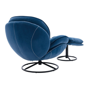 Fauteuil <span class=keywords><strong>pivotant</strong></span> en velours SANS, fauteuil de détente avec ottoman pour salon - Product Image 4