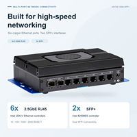PC Mini Industri I3 I5 Generasi ke-12 I3-1215U I5-1235U 6xIntel I226V Gigabit LAN 2*10Gbps Fiber SFP+ Pengontrol Industri