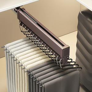 HNOSS Support de cintres pour pantalons gris coulissant en aluminium de forme I - Product Image 5