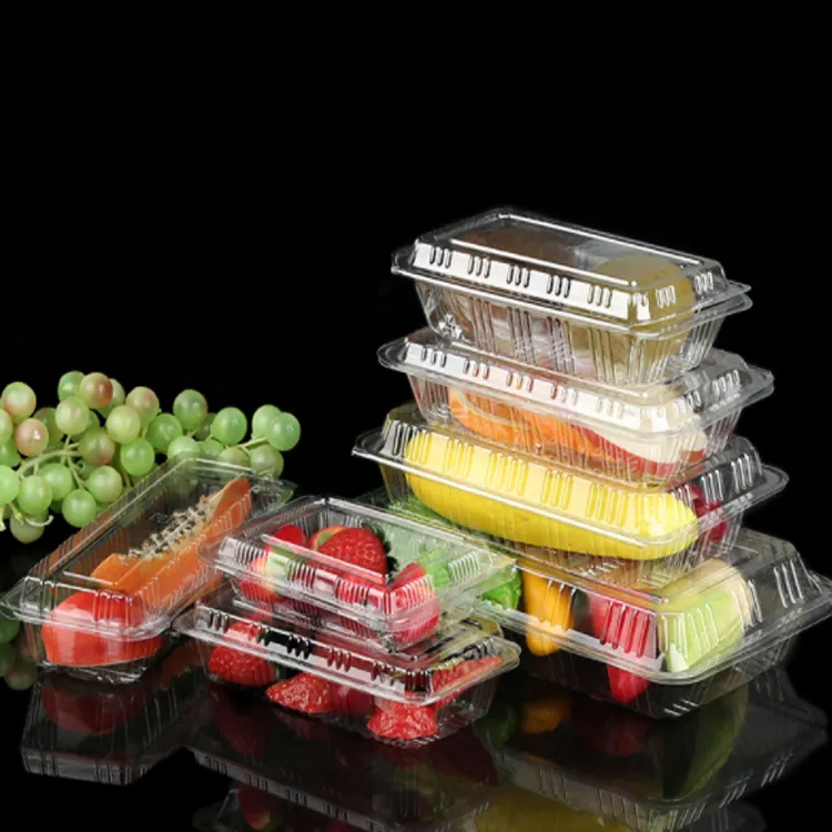 custom fruits vegetables disposable pvc pet plastic clamshell cavity blister pack food tray containers