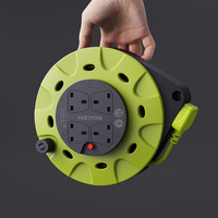 Enrouleur de câble portable Pheiyon 10M 13A 4 prises CEE UKCA CE avec coupure thermique pour extérieur, jardin, bricolage, ODM, IP20, usage domestique
