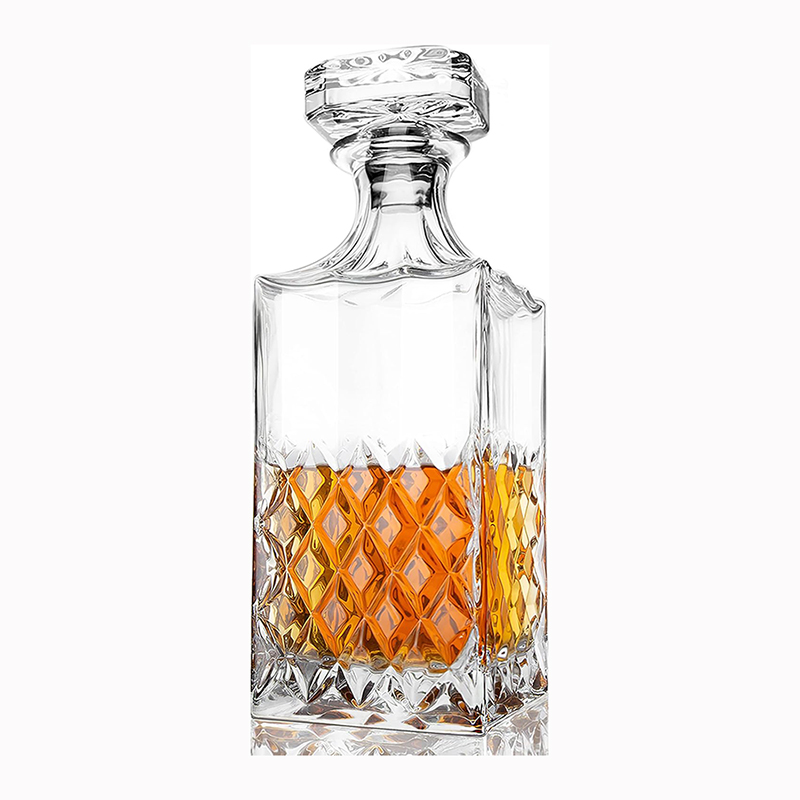 Botella de vidrio transparente