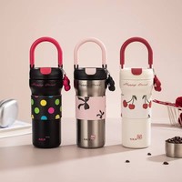 Mug isotherme en acier inoxydable 316L pour femmes, portable avec poignée, style Instagram, haute esthétique