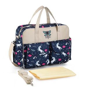 Bolsas de pañales para bebés de diseñador impreso, bolsa impermeable, portátil, de alta capacidad, para cochecito de bebé, bolsa para mamá con <span class=keywords><strong>cambiador</strong></span> - Product Image 3