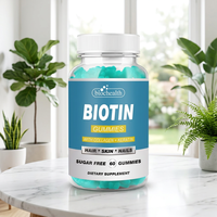 Gummies véganes halal à la biotine et au collagène sans sucre, forme personnalisée, complément Biocaro pour le bien-être