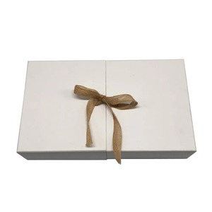 <b>White</b> Foldable Gift <b>Box</b> with Ribbon Closure for Wedding Birthday Party Packaging - Product Image 3