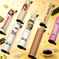 Article Viral TK : Tube à Sushi en Carton Alimentaire Stratifié Personnalisé pour Omakase – Boîte Cylindrique Jetable en Papier