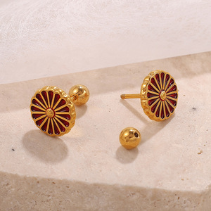 Cartoon Stud <b>Earrings</b> Zinc Alloy 18K Gold Plated For Women Irregular Shape Fashion Jewelry - Product Image 2