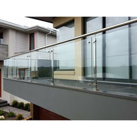 Système de balustrade sans cadre en aluminium moderne, acier inoxydable et verre trempé pour jardin extérieur, balcon, escalier, garantie de 2 ans