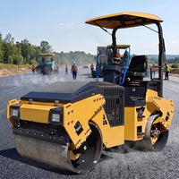 Rouleau compresseur routier de 3,5 tonnes, équipement et outils robustes, rouleau compresseur mécanique pour la construction
