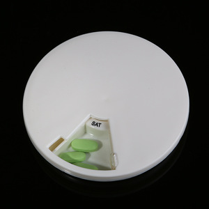 Portable Round Pillbox 7 Compartments Rotating Cover Medicine Storage Case For Travel Use - Product Image 1