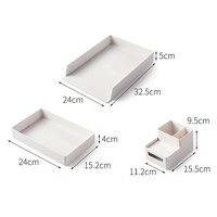 Boîte de rangement empilable de bureau pour papier A4, boîte de rangement pour reçus, porte-stylos multifonctionnel de style tiroir, organisation