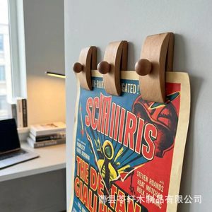 Cross-border solid wood blanket <b>clips</b>, bedroom wall-mounted <b>clips</b>, quilt storage <b>clips</b>, wooden wall <b>hooks</b>, coat racks. - Product Image 1