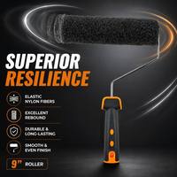 Rouleau à peinture de haute qualité avec poignée en plastique noir personnalisée, qualité DIY, rouleau haute densité pour murs et sols - OEM
