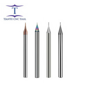 Fraise à queue <span class=keywords><strong>micro</strong></span>-carrée de haute précision en carbure de tungstène HRC55 sur mesure, 2-4 dents, pour aluminium, vente en gros - Product Image 1