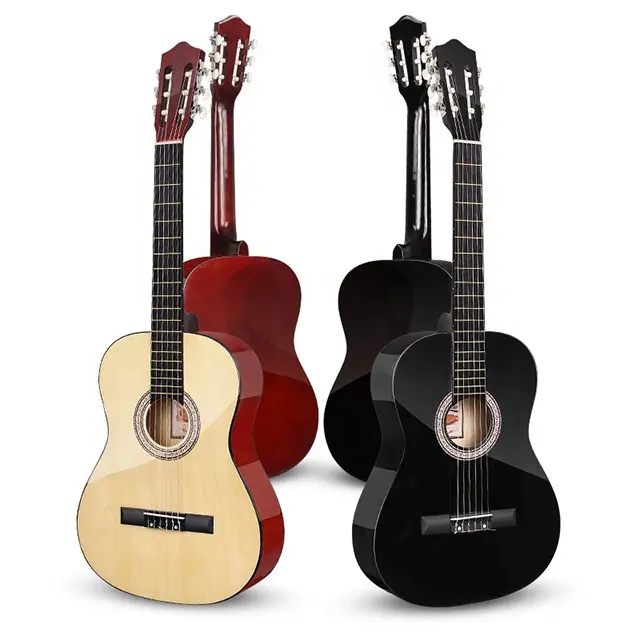Gitar Klasik pemula profesional kualitas tinggi nilon anak-anak senar tubuh pohon cemara bahan kayu mahoni kayu kayu hitam eboni