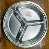 Assiettes à dîner divisées en acier inoxydable 304 de qualité alimentaire pour restaurants et hôtels, plateaux à aliments séparés, résistants aux chutes et personnalisables