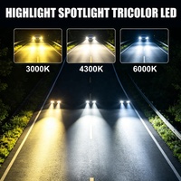 Xenplus Nouveau Phare LED de Calandre GM01 60000LM, 3 Couleurs, Télécommande, Étanche IP68, Projecteur de Conduite Tout-Terrain et Antibrouillard