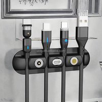 Organisateur de câble magnétique à 4 canaux pour bureau à domicile Clips de rangement polyvalents en silicone pour la gestion des câbles de bureau électronique