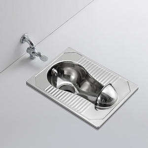 WC <span class=keywords><strong>public</strong></span> en acier inoxydable avec barrière d'eau frontale, à poser au sol - Product Image 2