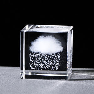 JY cristal artisanat vente chaude K9 cristal 3D Laser graver signes météorologiques soleil <span class=keywords><strong>nuage</strong></span> minuscules blocs de verre cube vierge - Product Image 5