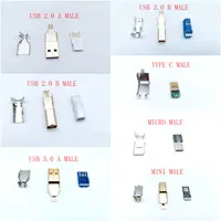 다양한 USB 2.0/3.0/마이크로/미니/타입 C 커넥터 플러그 b 타입 남성 커넥터 사용자 정의 허용
