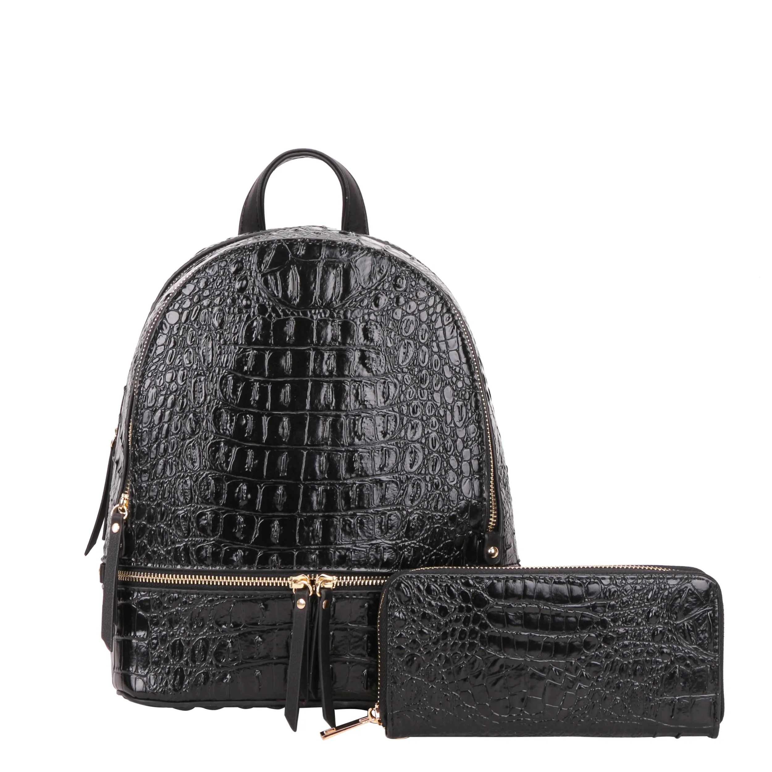 Diophy Custom 2023 Hot Sale Fashion Vintage Crocodile Pattern Lady Back Packs Famous Brand Designer Luxury Backpack For Women