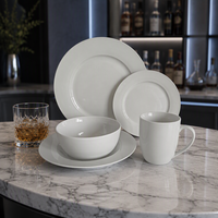 Assiette de service jetable en porcelaine blanche pour buffet d'hôtel, design classique avec motif végétal, pour fêtes