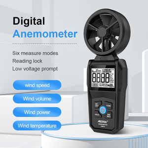Novo Produto Mestek AM610 Anemômetro Digital Medidor de Fluxo de Umidade do Ar para Medição de Velocidade do Vento e Temperatura - Product Image 2