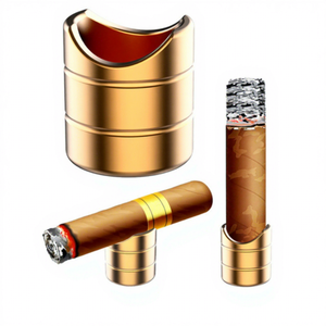 Porta Cigarros Metálico Combinado con Punzón para Cigarros, Soporte Auxiliar Gris - Product Image 1