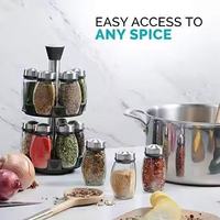 1 ensemble d'étagères à épices rotatives multifonctionnelles et écologiques en verre pour la cuisine, 12 bocaux amovibles pour la conservation de la fraîcheur