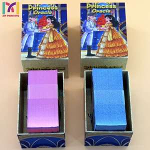 高级定制塔罗牌，带粉色和蓝色边框的卡片和富有表现力的艺术作品 - Product Image 3