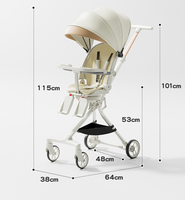 JXB Poussette pliable de haute qualité pour bébé avec plateau de nourriture