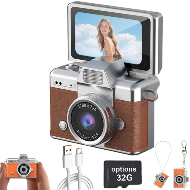 Manufacture Thumb Foldable Screen Rechargeable HD Kids Camera with Triple Lens Video USB Charging Cute Toy Gift Christmas