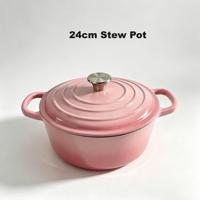 Ensemble de casseroles en fonte 3 pièces, compatible four, avec marmites à soupe et faitouts, poêle à frire émaillée, pour cuisinières à induction et à gaz