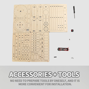 Ensemble de construction DIY en <span class=keywords><strong>bois</strong></span> naturel durable, thème vaisseau spatial, activité éducative Montessori, jouet robuste <span class=keywords><strong>et</strong></span> écologique avec boîte à engrenages - Product Image 3