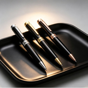JR4015 (Rose Gold) Brass Made Twist Type Ball Pen 3D Slant Top "JR" Pop up Logo Ball Point Pen - Product Image 3