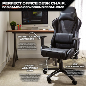 <strong>UK</strong> SHIPPING Gaming <strong>Chair</strong> Agility ESports <strong>Office</strong> PC <strong>Chair</strong> Carbon Black Backrest Tilt Mechanism Racing Style Computer <strong>Chair</strong> - Product Image 2