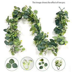 Fogliame Artificiale di Eucalipto <span class=keywords><strong>da</strong></span> 1,8 m, Ghirlanda Decorativa per Tavolo <span class=keywords><strong>da</strong></span> <span class=keywords><strong>Soggiorno</strong></span>, Composizione Floreale per Matrimoni - Product Image 4