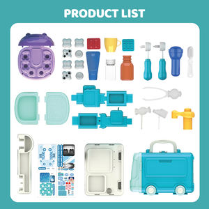 BGL 3 en 1 valise de Bus médical 34 pièces Kit de jouets dentaires docteur jouets semblant jouer <span class=keywords><strong>dentiste</strong></span> jeu de rôle ensemble pour tout-petit - Product Image 3