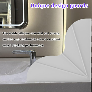 Protection anti-éclaboussures en silicone pour baignoire, sans cadre, bleue, étanche, avec ventouses pour salle de bain - Product Image 3