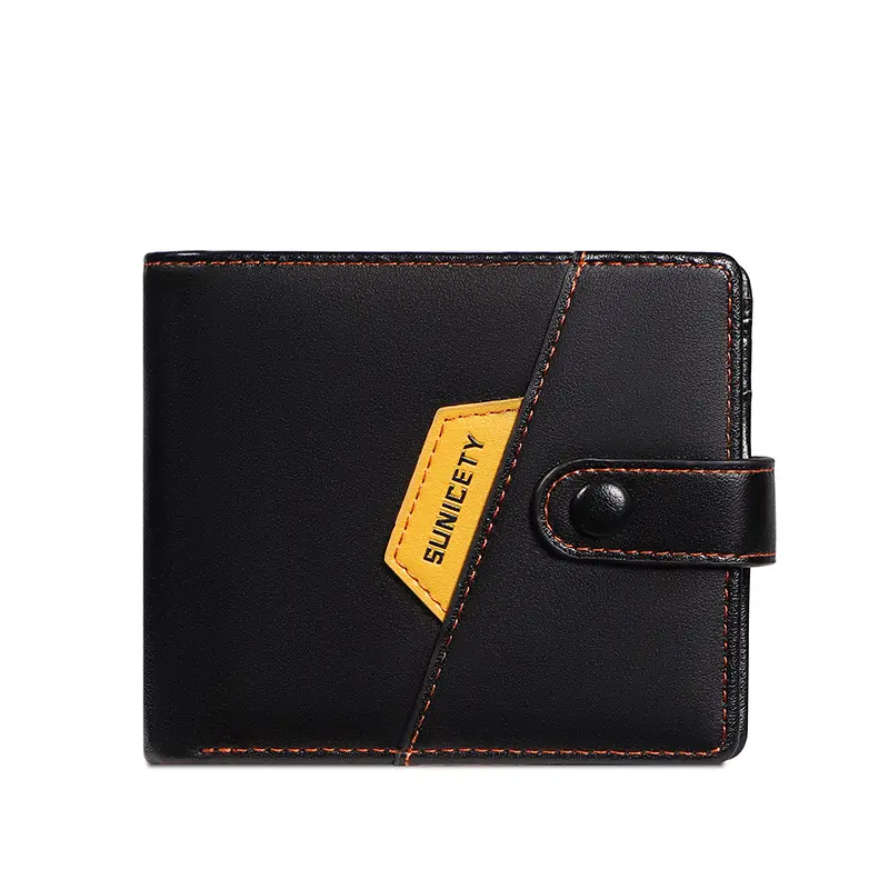 Custom Fashion Design Leather Wallets For Men RFID Blocking Leather Purse Business Card Holder Wallet