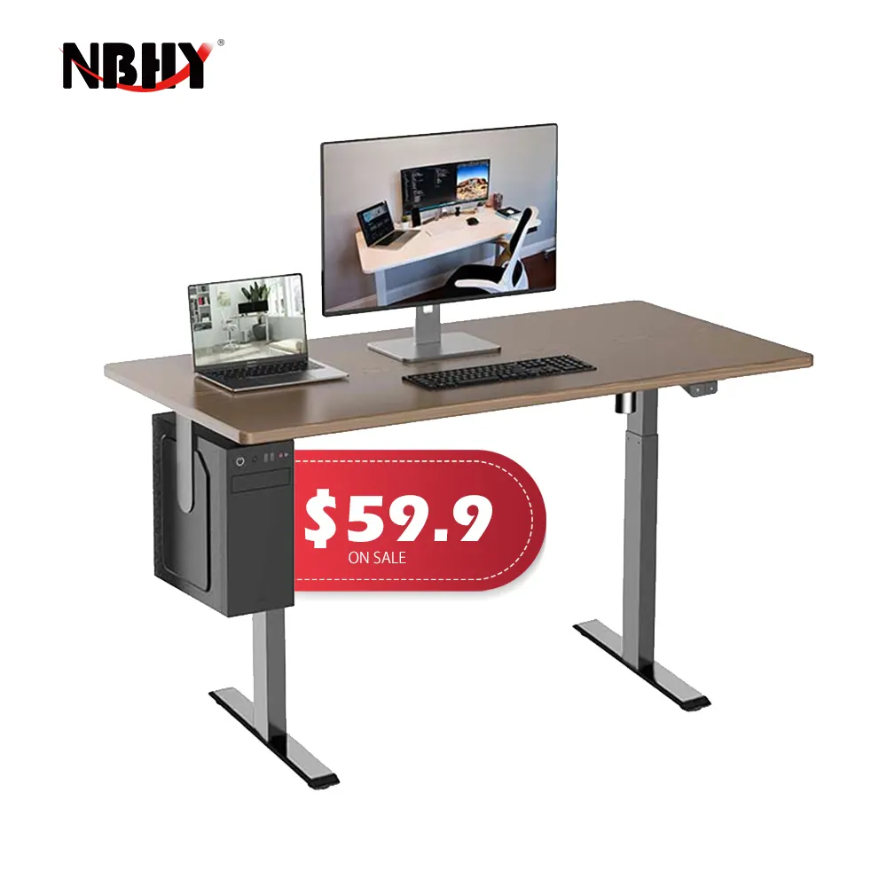 NBHY-Mesa moderna de oficina en casa, escritorio eléctrico para ordenador portátil, altura ajustable, marco de escritorio de pie