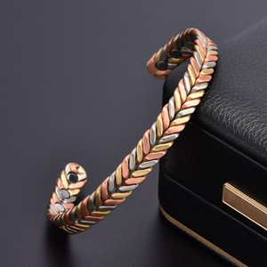 Wholesale 99.99% Pure <strong>Copper</strong> Magnetic Bracelets Handcrafted Braid Skeleton Design Adjustable Minimalist <strong>Copper</strong> <strong>Bangles</strong> - Product Image 5