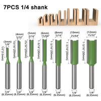 Cuchillas de carburo de tungsteno, vástago de 6mm y 1/4 pulgadas, brocas rectas para carpintería, fresa de madera, herramientas de corte CNC