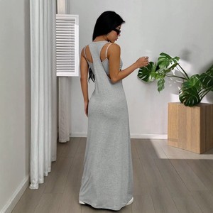 BYJ262 Robes d'été tendance pour femmes, décontractées, sexy, camisole et <span class=keywords><strong>robe</strong></span> longue sans manches à col carré et bretelles épaisses - Product Image 5